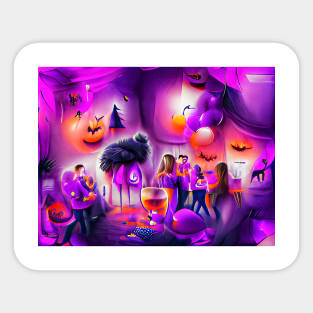 Halloween Party In Home Art Sticker